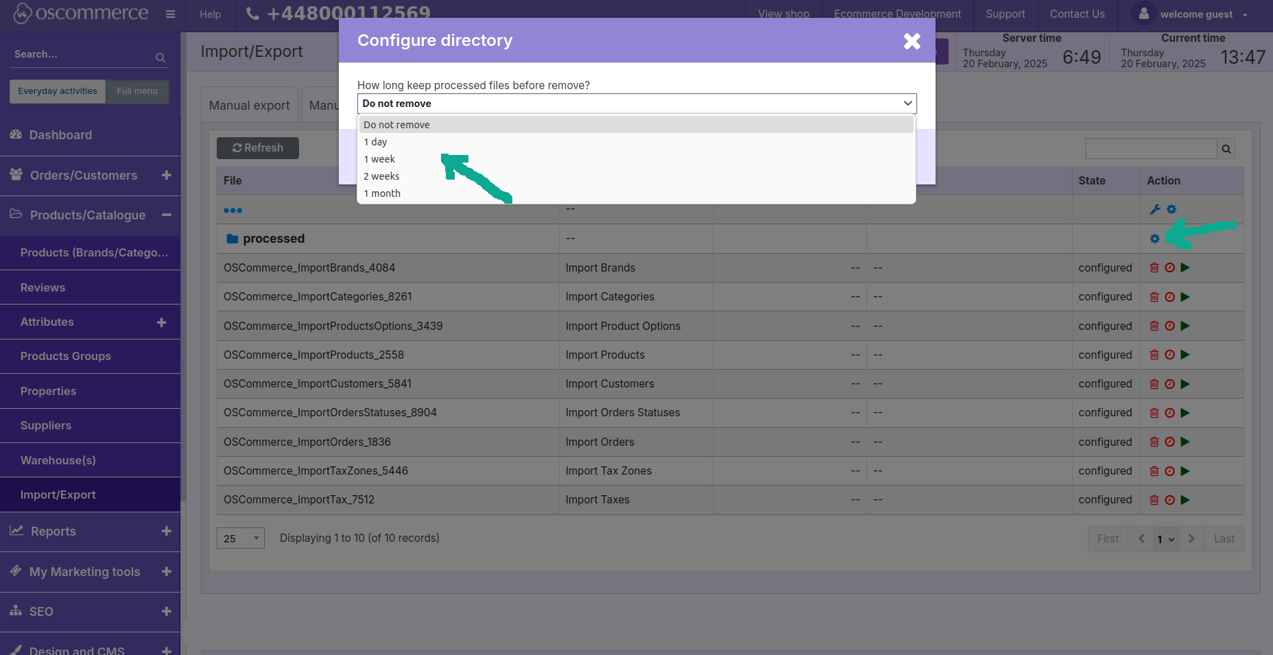 file before remove oscommerce