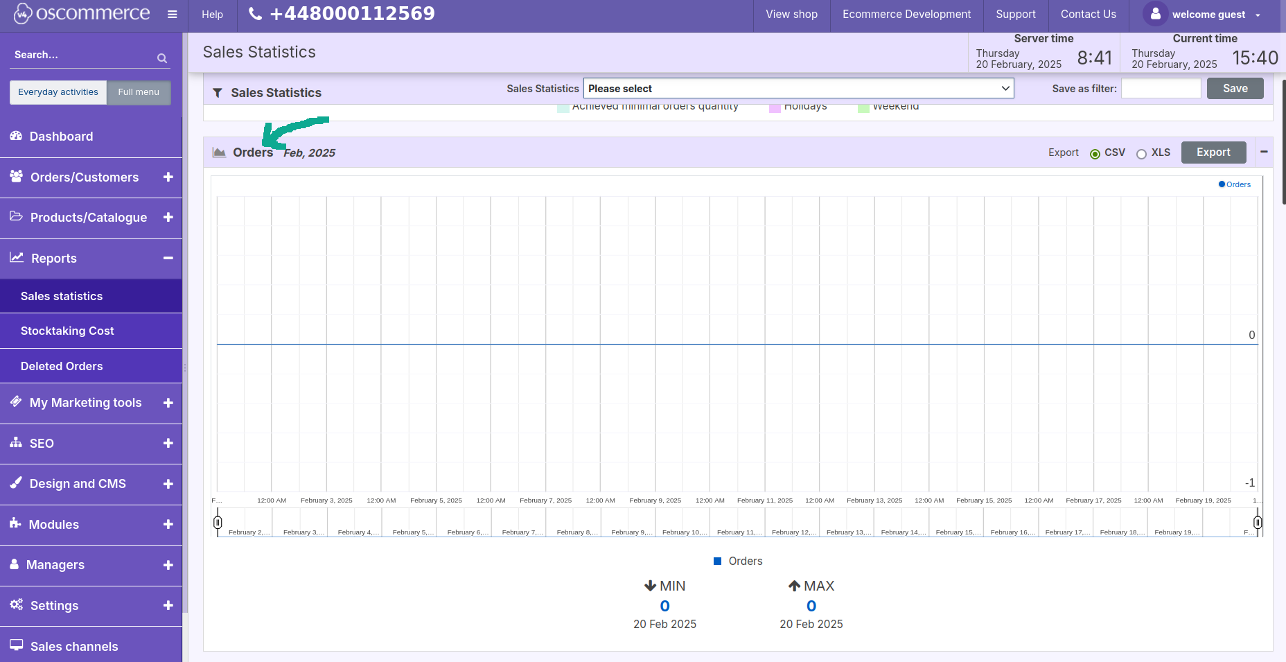 sales statistics order