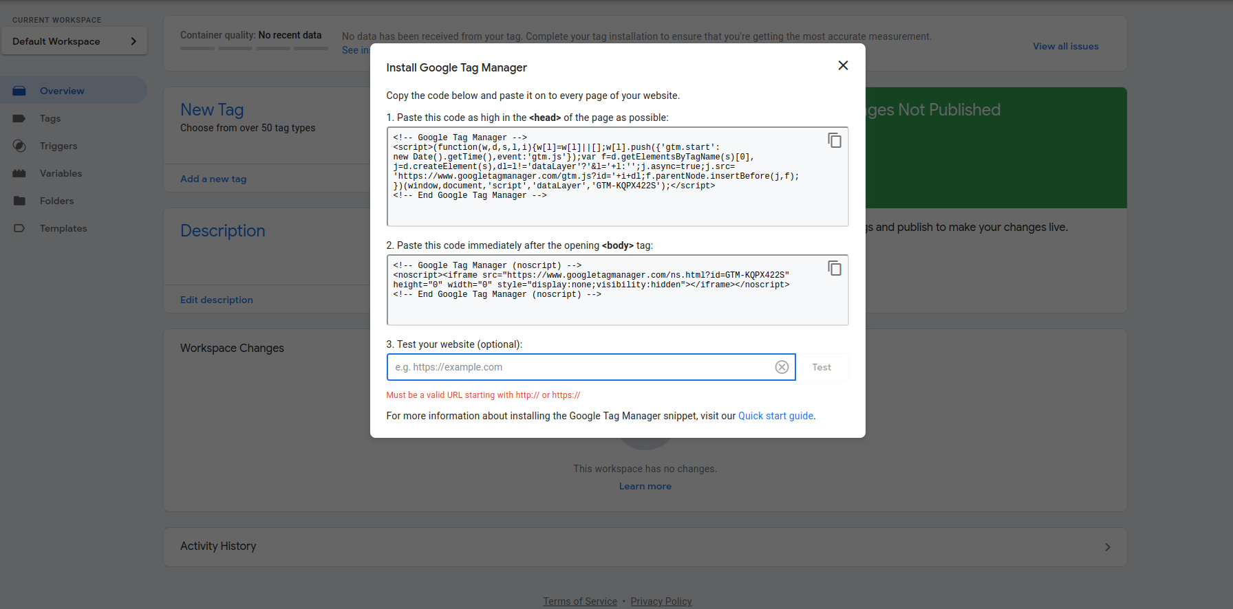 install google tag manager